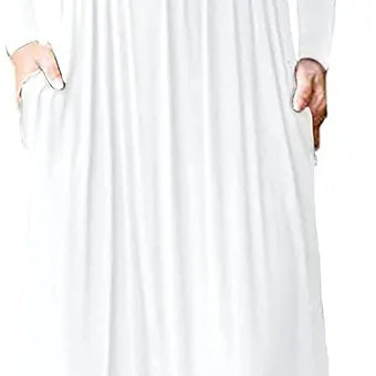 AUSELILY Women Long Sleeve Loose Plain Maxi Dresses Casual Long Dresses with Poc