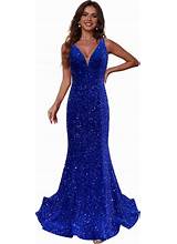 Windsor Esperanza Formal Sequin Cowl Dress In Royal Blue | Size: M