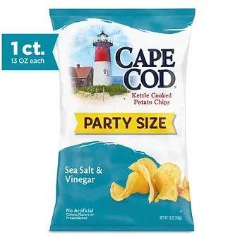 Cape Cod Cape Cod Potato Chips, Sea Salt &amp; Vinegar Kettle Chips, 13 oz Party Size