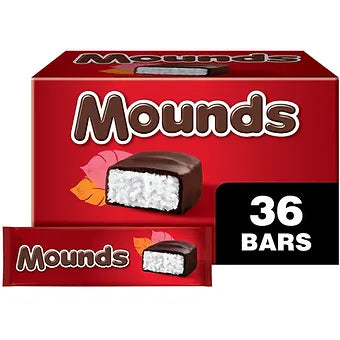 Mounds  MOUNDS, Dark Chocolate and Coconut Candy, Halloween, 1.75 oz, Bar (36 ct)