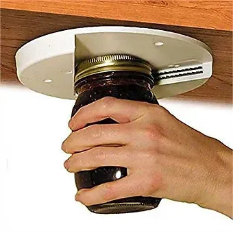 EZ Off Jar Opener - Under Cabinet Jar Lid &amp; Bottle Opener - Opens Any Size Jar