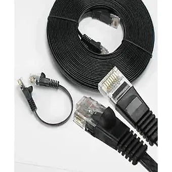 iMBAPrice Flat Ethernet Cable - Cat6 10 Feet (Ft) Ultraflat Network Patch Cord Black  Size: 10 Ft.
