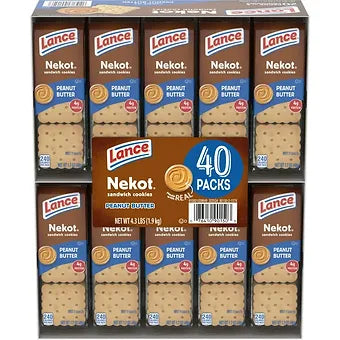 LANCE CRACKERS Nekot Peanut Butter, 40 Packs