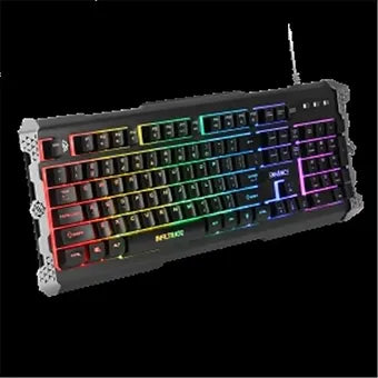 ENHANCE Infiltrate Membrane Hybrid Mechanical Gaming Keyboard - 7 Colors with 9 Lighting Effects with Soundwave LED Response Mode , Anti-Ghosting , Water/Spill Resistant Design &amp; 12 Media Shortcuts