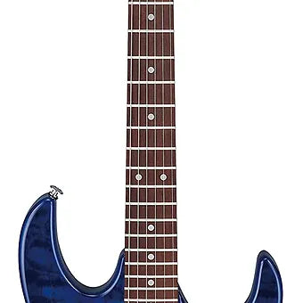 Ibanez GRX 6 String Solid-Body Electric Guitar, Left, Transparent Blue Burst, Full 