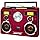 Studebaker Sound Station Portable Stereo Boombox with Bluetooth/CD/AM-FM Radio/Cassette Recorder (Red)