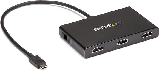 StarTech.com 3-Port USB-C Multi-Monitor Adapter, USB Type-C to 3x HDMI MST Hub, Triple 1080p 60Hz HDMI Laptop Display Extender / Splitter, Extra-Long Built-In Cable, Windows Only (MSTCDP123HD)