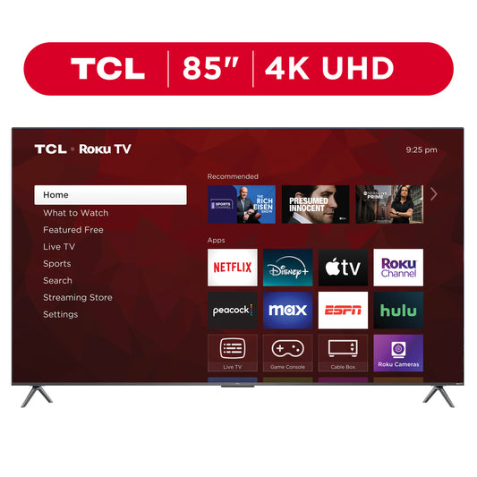 TCL 85” Class S4 (85S410R) 4K UHD HDR LED Smart TV with Roku TV